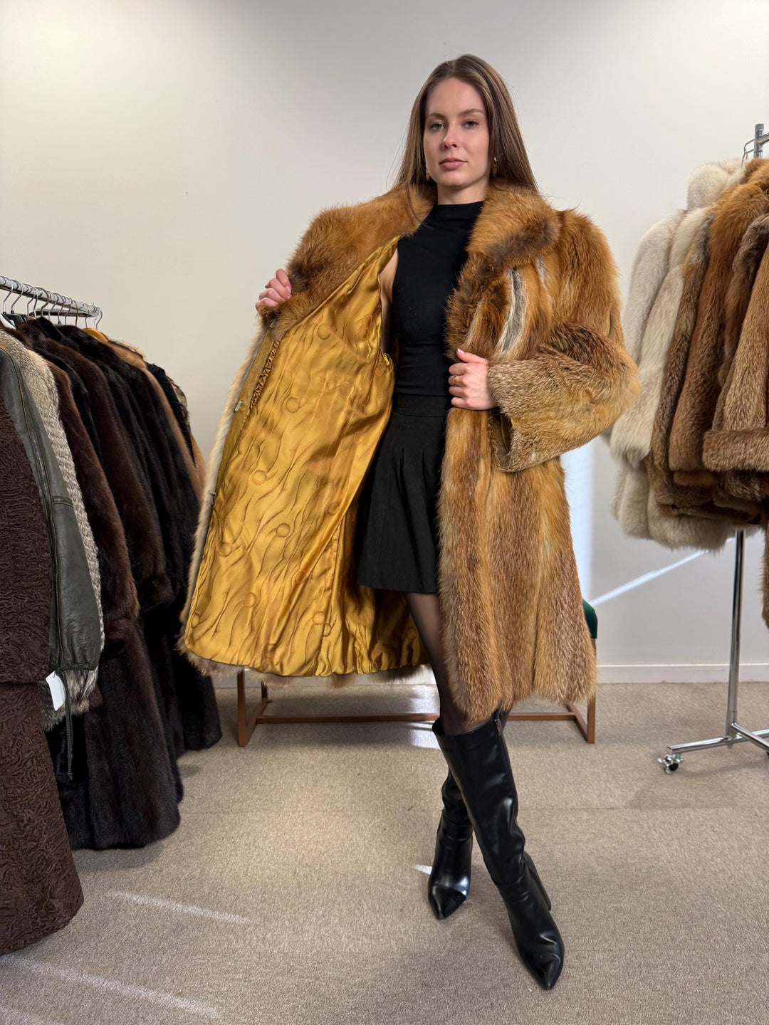 Red Fox Fur Coat, Women's Vintage Coat, XL Size, Fur Coat, Soft Fox Coat, Red Fox, Real Fur, Fur Coats Women, Real Fox Coat, Fox Fur Real