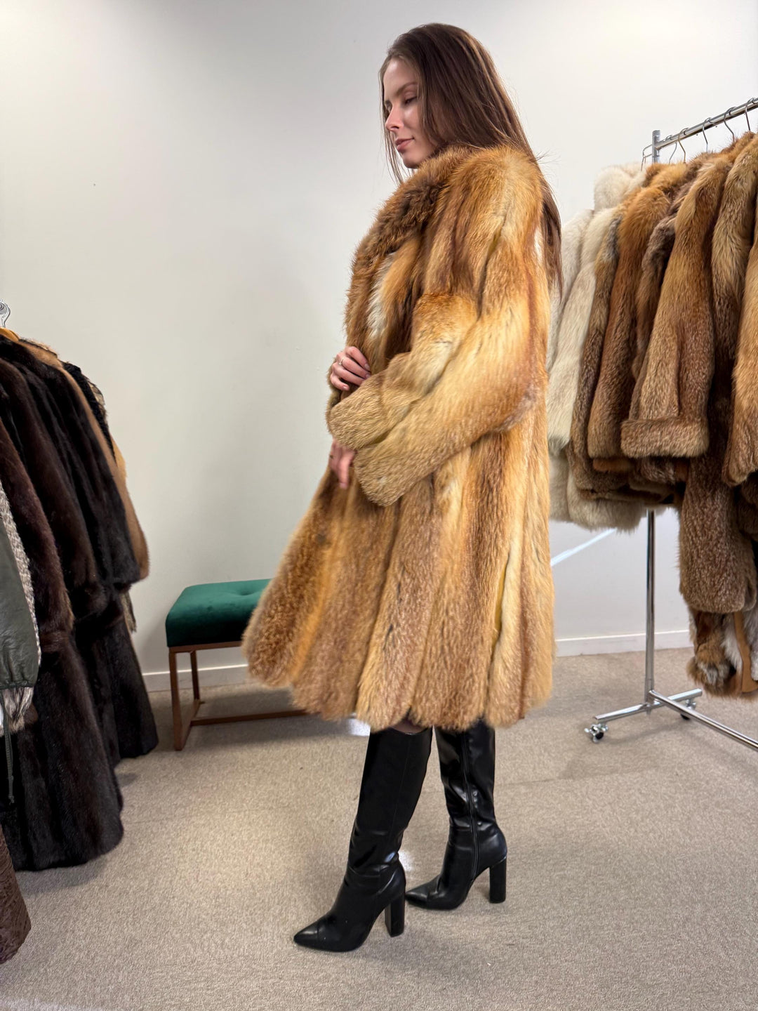 Red Fox Fur Coat, Women's Vintage Coat, XL Size, Fur Coat, Soft Fox Coat, Red Fox, Real Fur, Fur Coats Women, Real Fox Coat, Fox Fur Real