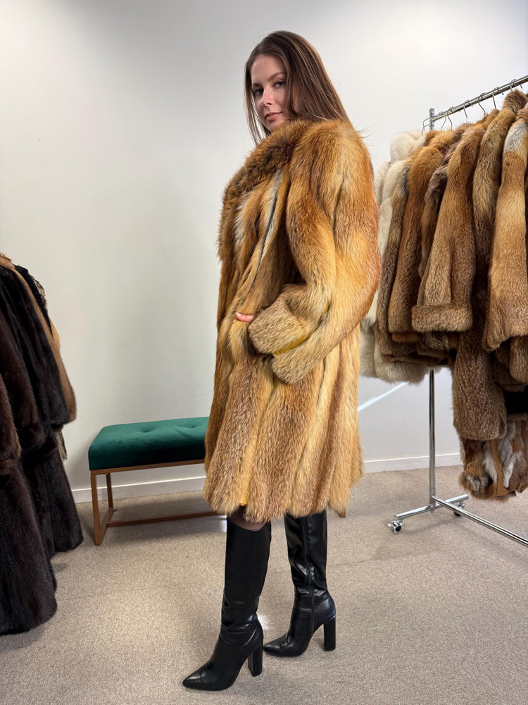 Red Fox Fur Coat, Women's Vintage Coat, XL Size, Fur Coat, Soft Fox Coat, Red Fox, Real Fur, Fur Coats Women, Real Fox Coat, Fox Fur Real