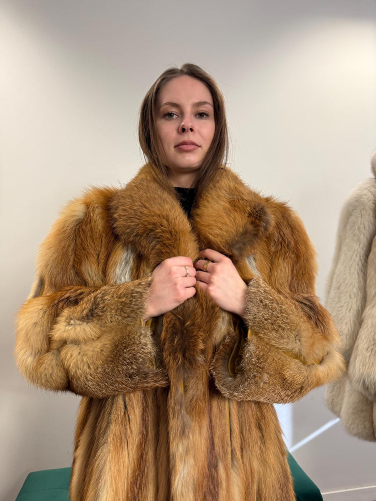 Red Fox Fur Coat, Women's Vintage Coat, XL Size, Fur Coat, Soft Fox Coat, Red Fox, Real Fur, Fur Coats Women, Real Fox Coat, Fox Fur Real