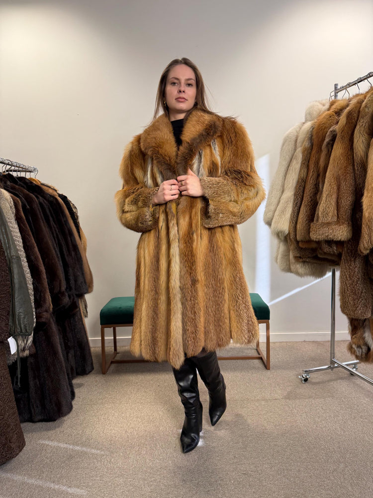 Red Fox Fur Coat, Women's Vintage Coat, XL Size, Fur Coat, Soft Fox Coat, Red Fox, Real Fur, Fur Coats Women, Real Fox Coat, Fox Fur Real