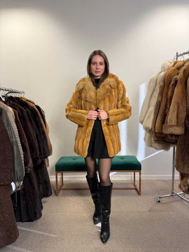 Golden Mink Fur Jacket, Mink Fur Jacket, Golden Mink, Medium Size, Real Fur Jacket, Vintage Fur Coat, Women's Fur Jacket, Mink Jacket