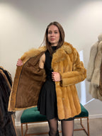 Golden Mink Fur Jacket, Mink Fur Jacket, Golden Mink, Medium Size, Real Fur Jacket, Vintage Fur Coat, Women's Fur Jacket, Mink Jacket