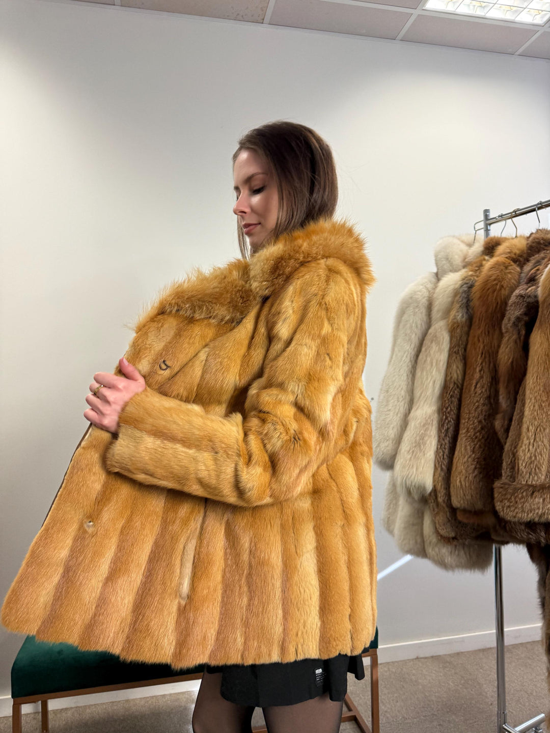 Golden Mink Fur Jacket, Mink Fur Jacket, Golden Mink, Medium Size, Real Fur Jacket, Vintage Fur Coat, Women's Fur Jacket, Mink Jacket