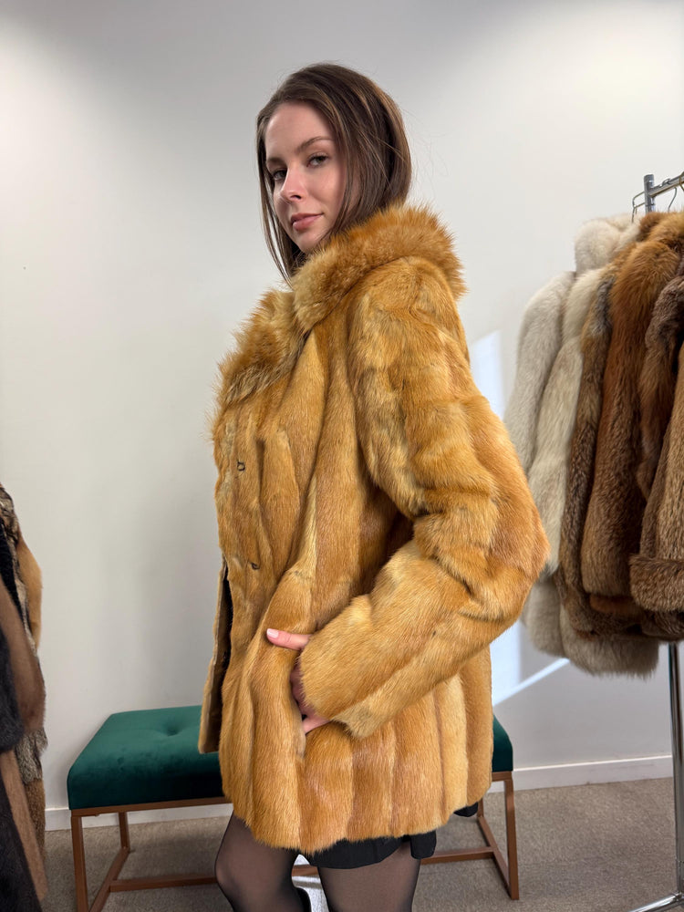Golden Mink Fur Jacket, Mink Fur Jacket, Golden Mink, Medium Size, Real Fur Jacket, Vintage Fur Coat, Women's Fur Jacket, Mink Jacket