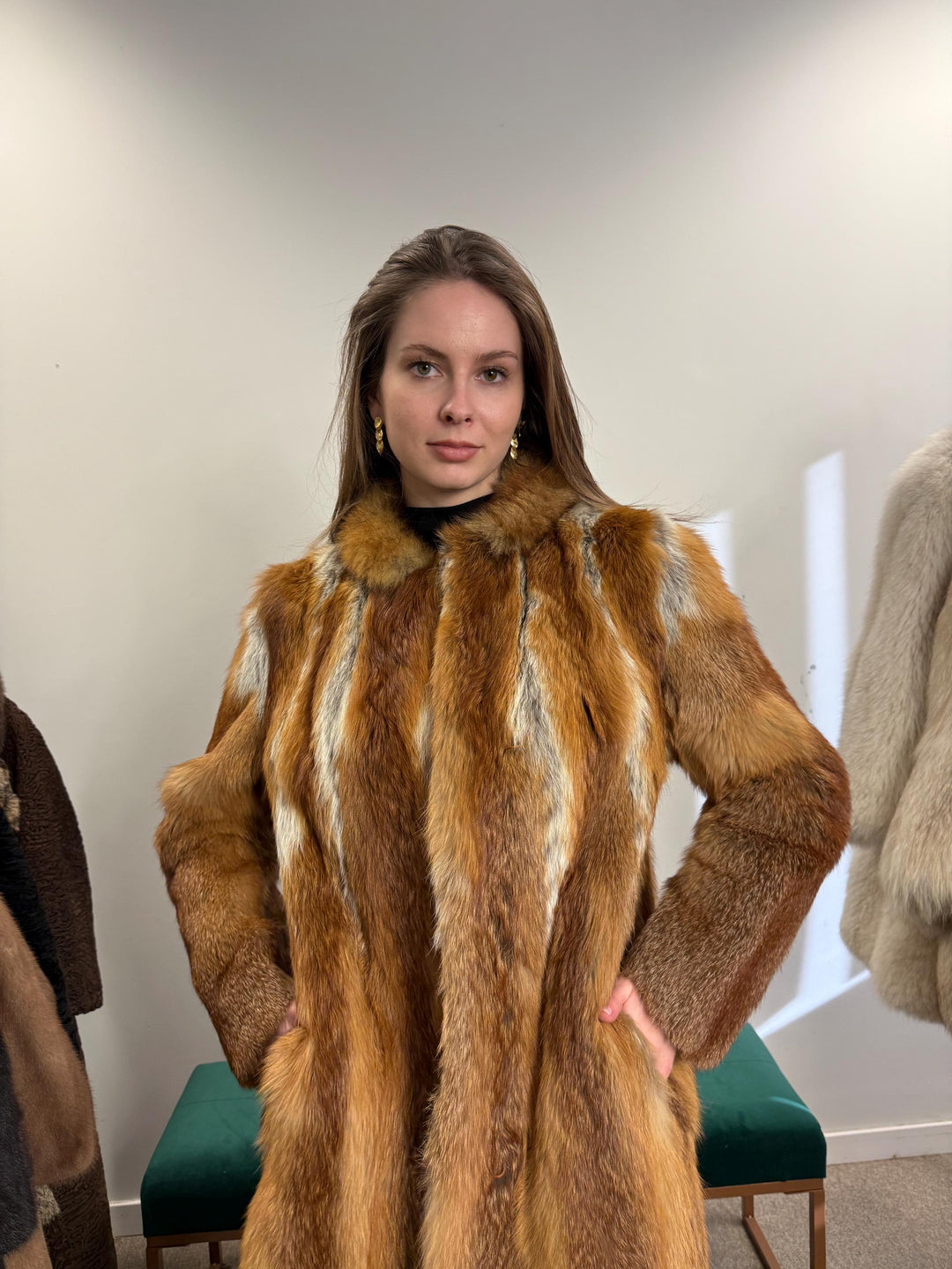 Long Red Fox Coat, Small Size, Soft Fox Fur Coat, Red Fox Coat, Fox Fur Real, Thick Fur, Women's Fur Coat, Vintage Fur Coat, Fur Coats Women