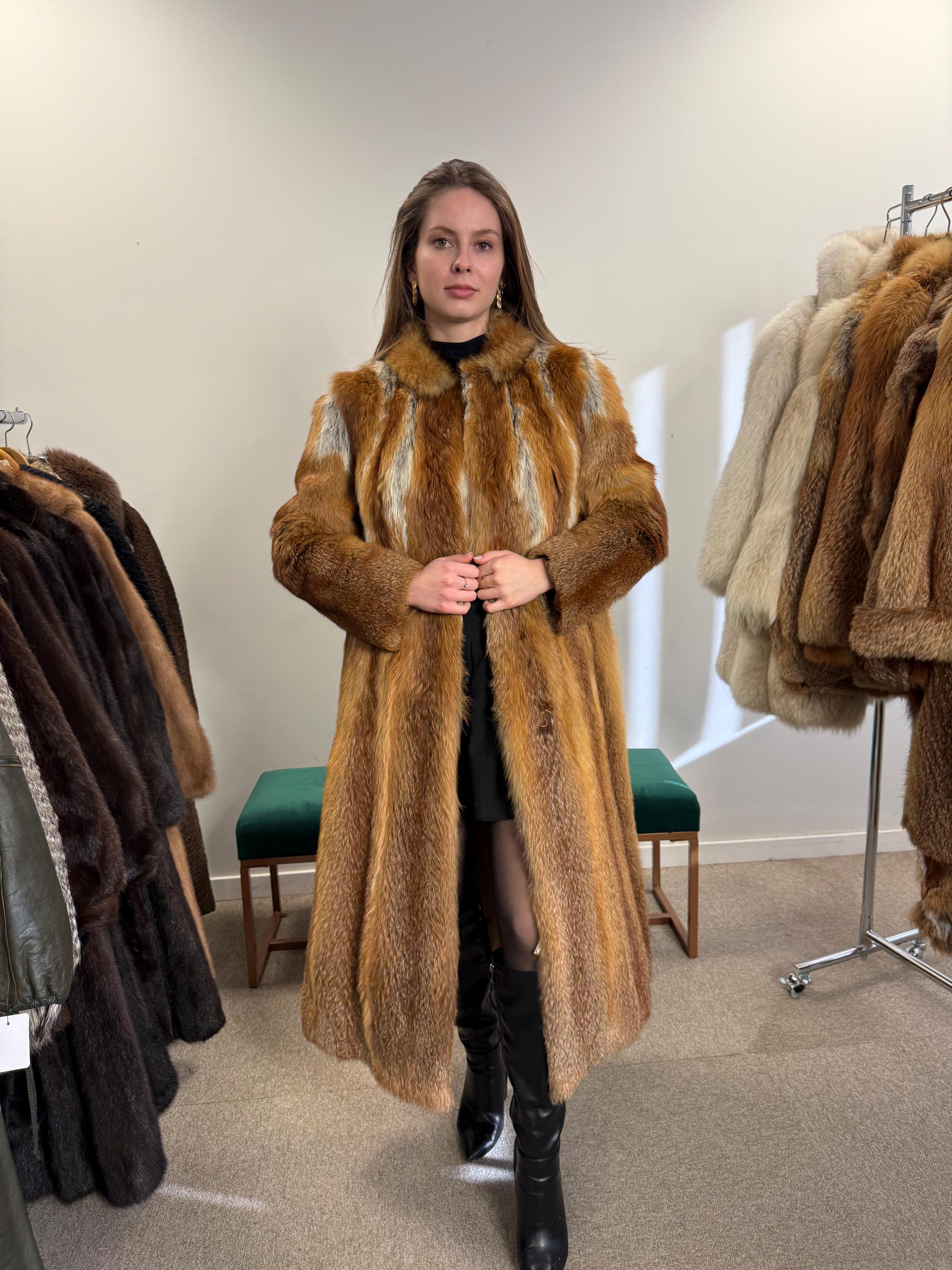 Long Red Fox Coat, Small Size, Soft Fox Fur Coat, Red Fox Coat, Fox Fur Real, Thick Fur, Women's Fur Coat, Vintage Fur Coat, Fur Coats Women