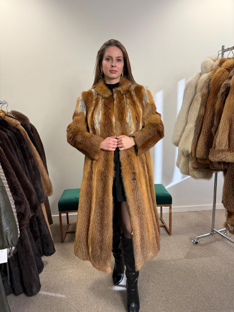 Long Red Fox Coat, Small Size, Soft Fox Fur Coat, Red Fox Coat, Fox Fur Real, Thick Fur, Women's Fur Coat, Vintage Fur Coat, Fur Coats Women