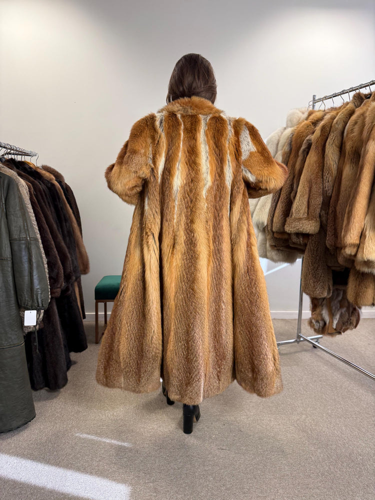 Long Red Fox Coat, Small Size, Soft Fox Fur Coat, Red Fox Coat, Fox Fur Real, Thick Fur, Women's Fur Coat, Vintage Fur Coat, Fur Coats Women