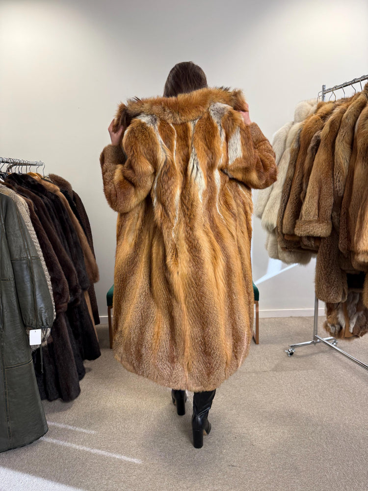 Long Red Fox Coat, Small Size, Soft Fox Fur Coat, Red Fox Coat, Fox Fur Real, Thick Fur, Women's Fur Coat, Vintage Fur Coat, Fur Coats Women