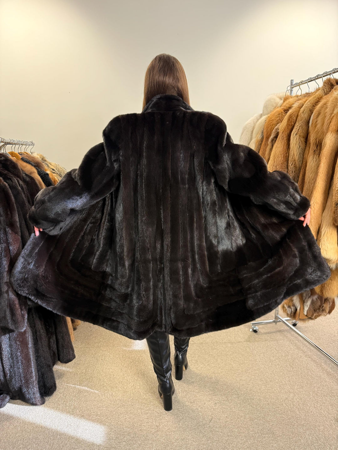 Black Mink Fur Coat, XL Size, Mink Coat, Real Fur Coat, Fur Coats, Mink Coat, Black Mink, Black Mink Coat, Womens Fur Coat, Luxury Mink Coat