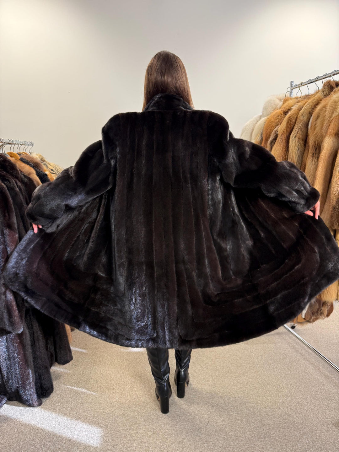 Black Mink Fur Coat, XL Size, Mink Coat, Real Fur Coat, Fur Coats, Mink Coat, Black Mink, Black Mink Coat, Womens Fur Coat, Luxury Mink Coat