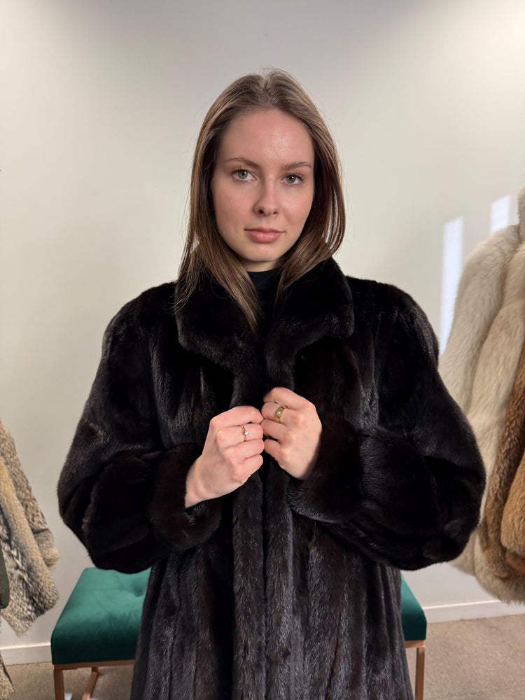 Black Mink Fur Coat, XL Size, Mink Coat, Real Fur Coat, Fur Coats, Mink Coat, Black Mink, Black Mink Coat, Womens Fur Coat, Luxury Mink Coat