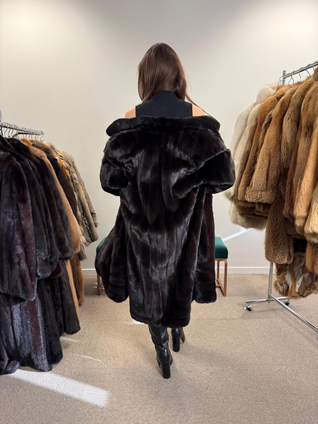 Black Mink Fur Coat, XL Size, Mink Coat, Real Fur Coat, Fur Coats, Mink Coat, Black Mink, Black Mink Coat, Womens Fur Coat, Luxury Mink Coat