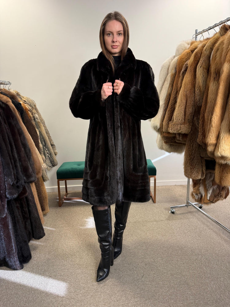 Black Mink Fur Coat, XL Size, Mink Coat, Real Fur Coat, Fur Coats, Mink Coat, Black Mink, Black Mink Coat, Womens Fur Coat, Luxury Mink Coat