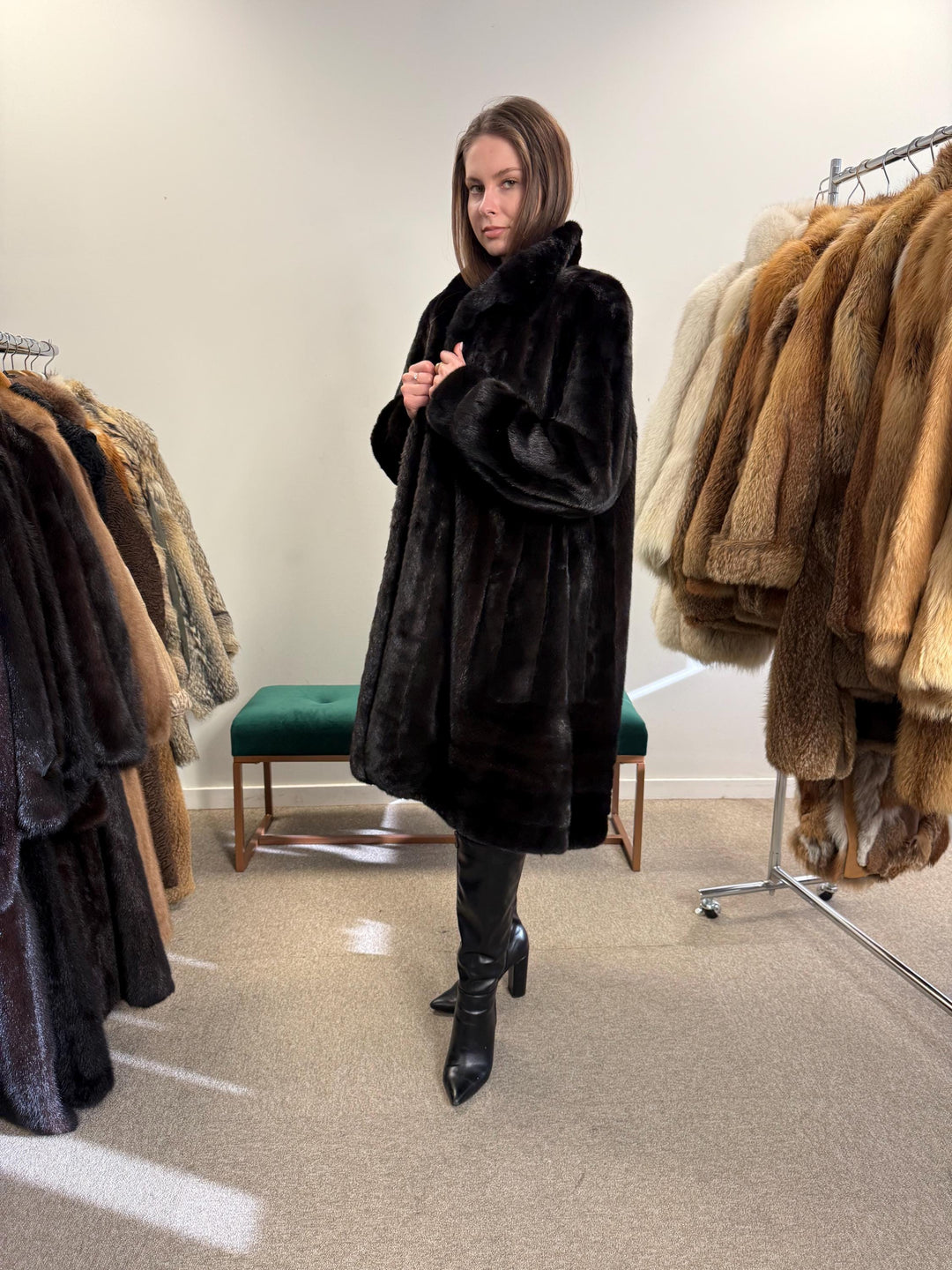 Black Mink Fur Coat, XL Size, Mink Coat, Real Fur Coat, Fur Coats, Mink Coat, Black Mink, Black Mink Coat, Womens Fur Coat, Luxury Mink Coat