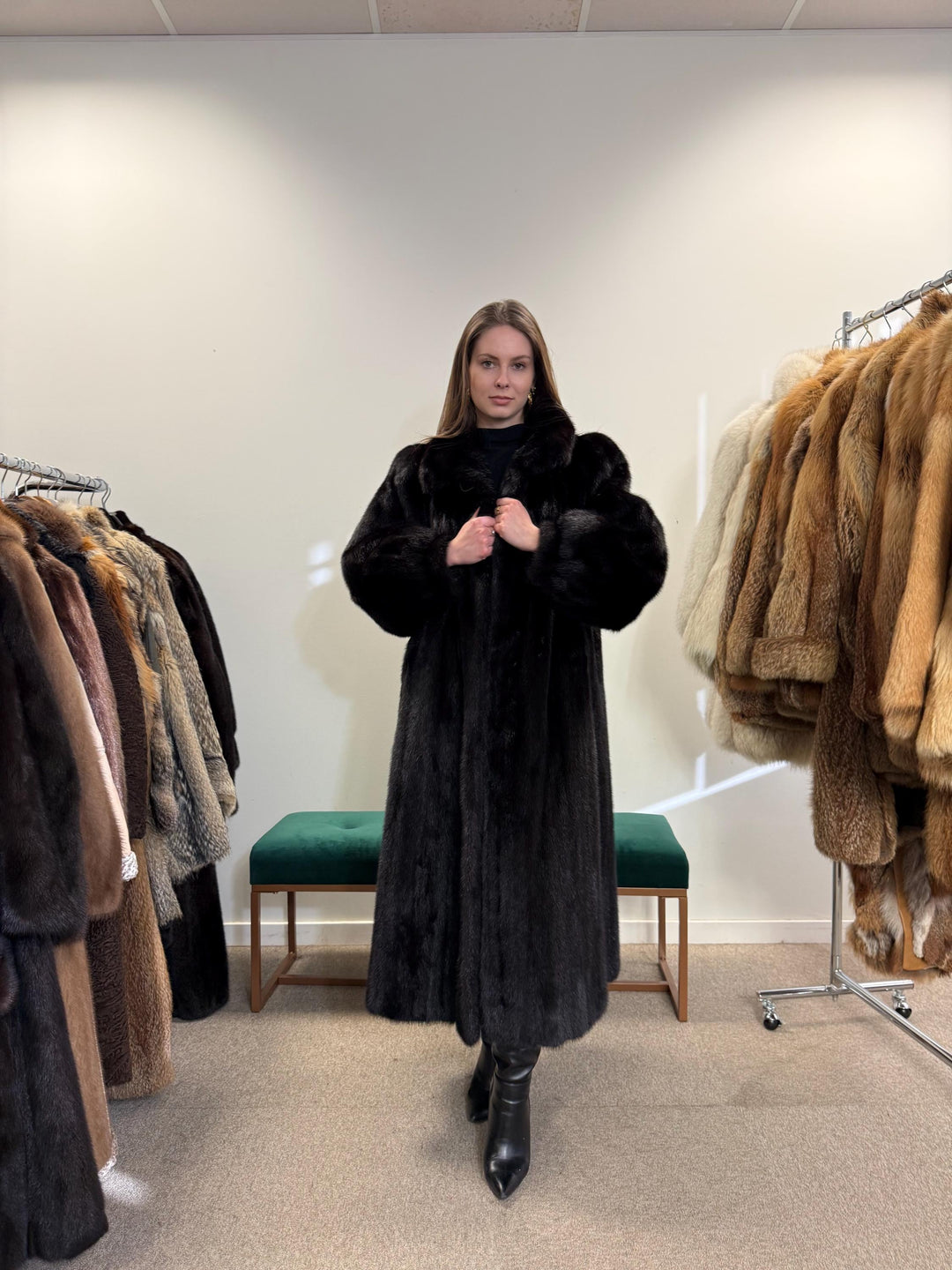 Luxury Black Mink Coat, Full Length Mink Coat, XXL Size, Black Mink Coat, Soft Mink Coat, Black Mink, Black Fur Coat, Long Fur Coat