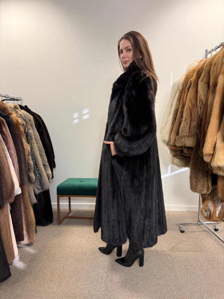 Luxury Black Mink Coat, Full Length Mink Coat, XXL Size, Black Mink Coat, Soft Mink Coat, Black Mink, Black Fur Coat, Long Fur Coat