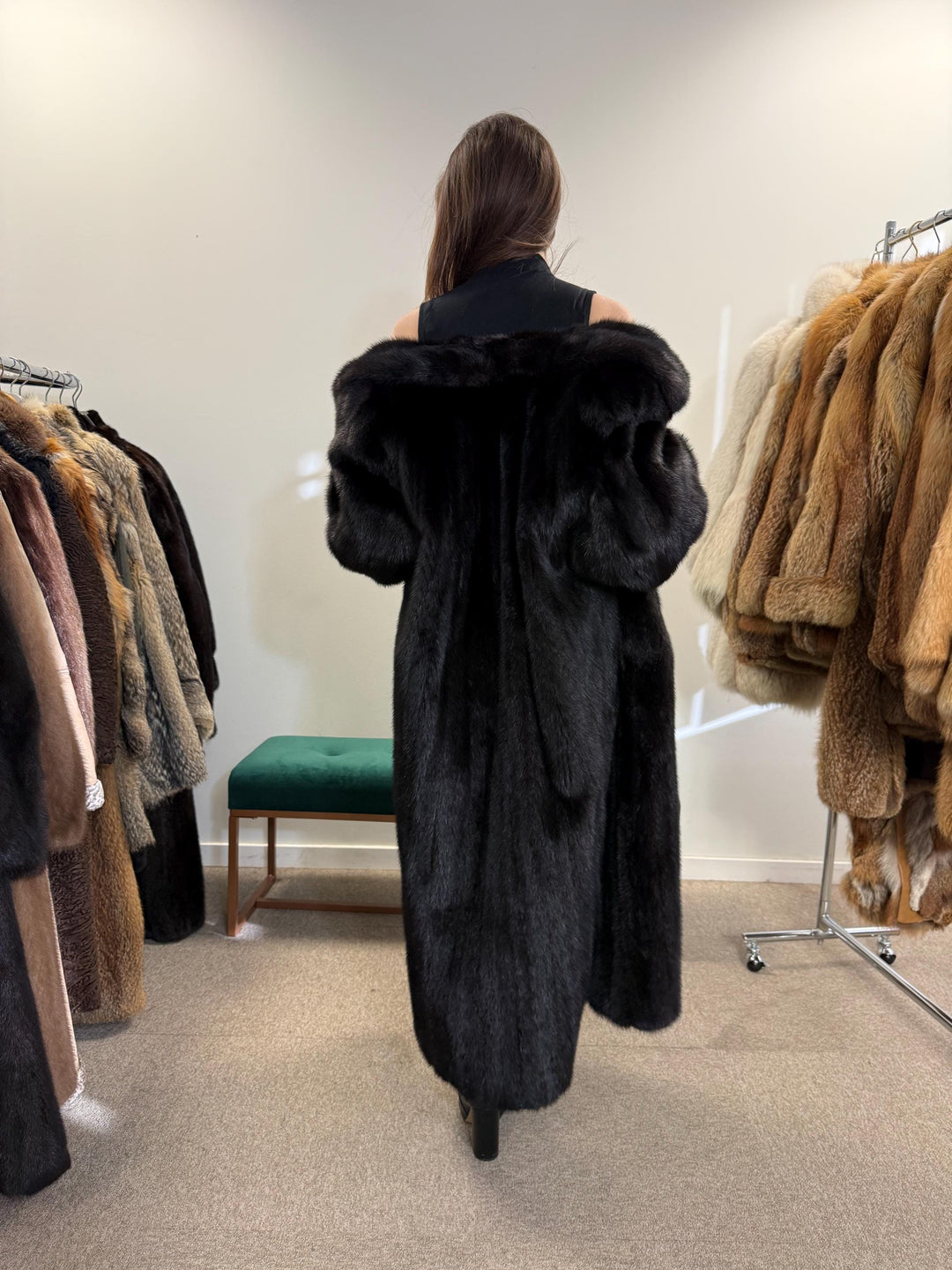 Luxury Black Mink Coat, Full Length Mink Coat, XXL Size, Black Mink Coat, Soft Mink Coat, Black Mink, Black Fur Coat, Long Fur Coat