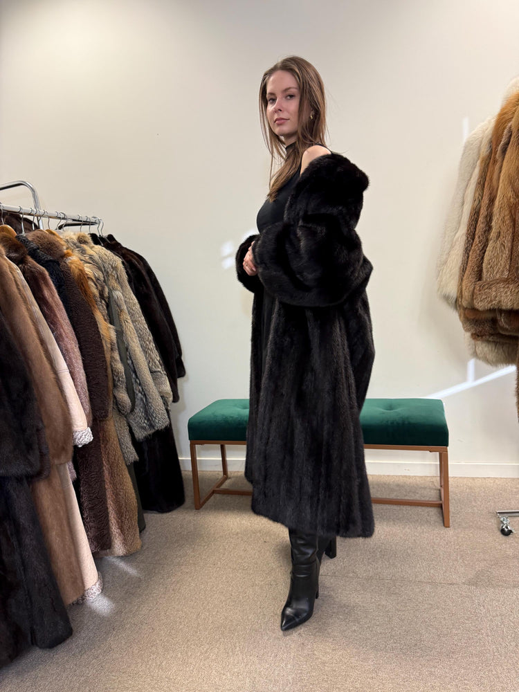 Luxury Black Mink Coat, Full Length Mink Coat, XXL Size, Black Mink Coat, Soft Mink Coat, Black Mink, Black Fur Coat, Long Fur Coat