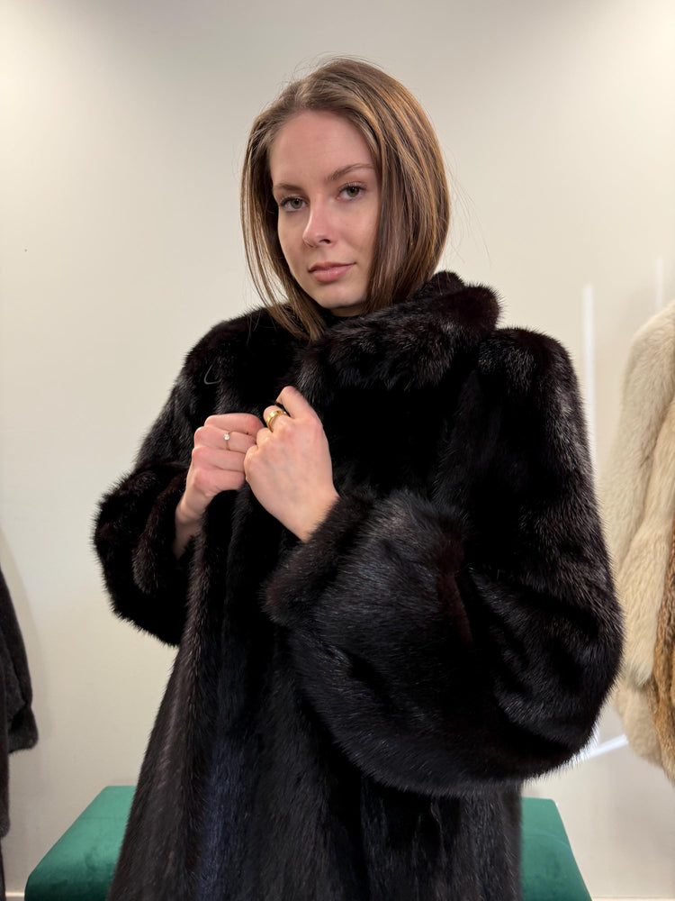 Luxury Black Mink Coat, Full Length Mink Coat, XXL Size, Black Mink Coat, Soft Mink Coat, Black Mink, Black Fur Coat, Long Fur Coat