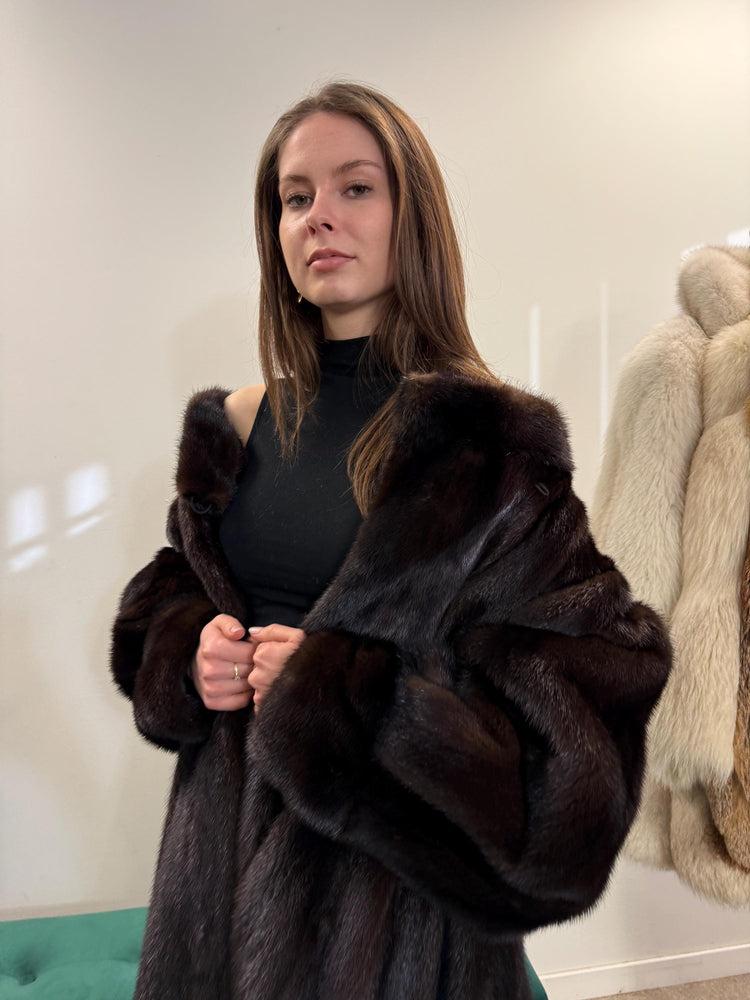 Oversized Dark Brown Mink Coat, 4XL Size, Special Design, Vintage Luxurious Style, Premium Quality Fur, Real Mink Fur, Soft & Thick Fur Coat
