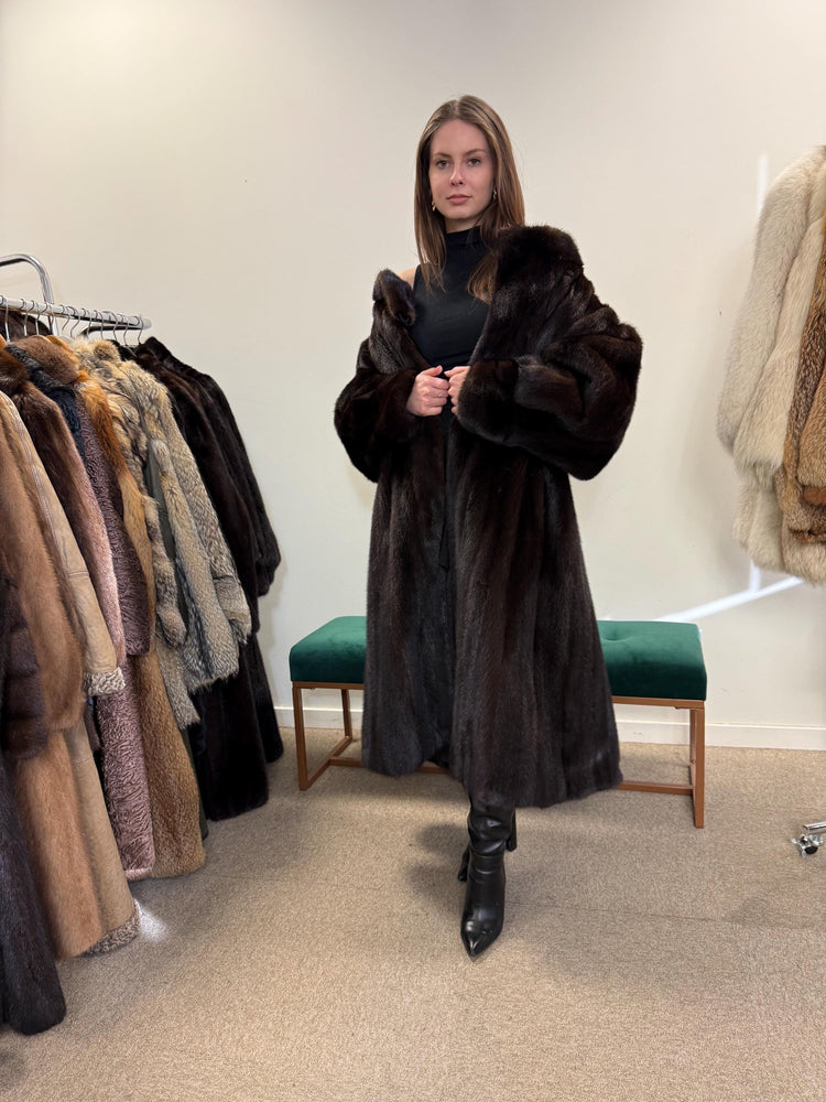 Oversized Dark Brown Mink Coat, 4XL Size, Special Design, Vintage Luxurious Style, Premium Quality Fur, Real Mink Fur, Soft & Thick Fur Coat