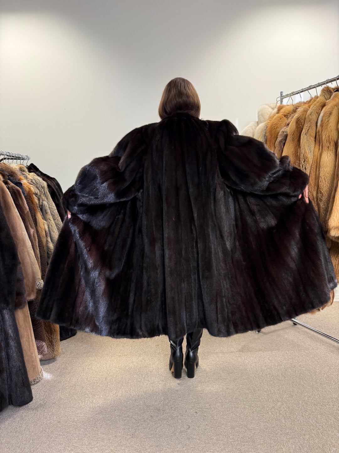 Oversized Dark Brown Mink Coat, 4XL Size, Special Design, Vintage Luxurious Style, Premium Quality Fur, Real Mink Fur, Soft & Thick Fur Coat