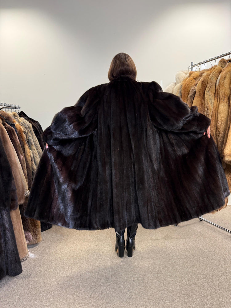 Oversized Dark Brown Mink Coat, 4XL Size, Special Design, Vintage Luxurious Style, Premium Quality Fur, Real Mink Fur, Soft & Thick Fur Coat