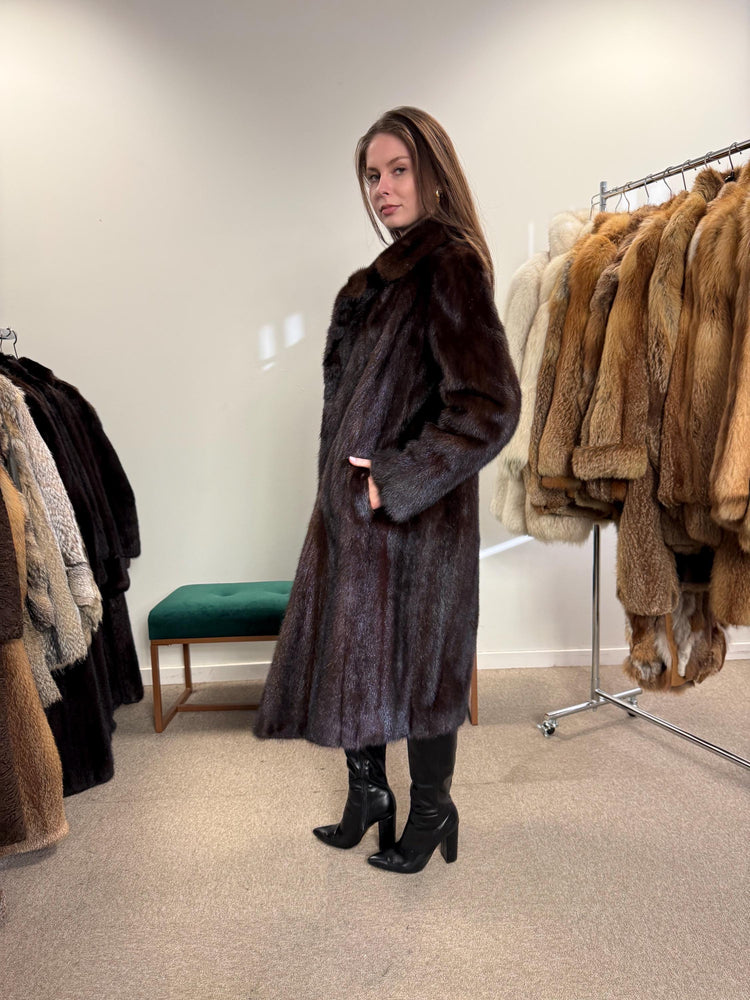 Brown Mink Coat, Medium Size, Women's Fur Coat, Vintage Fur Coat, Real Fur Coat, Mink Coat, Thick Mink Fur, Long Mink Coat, Fur Coat Mink