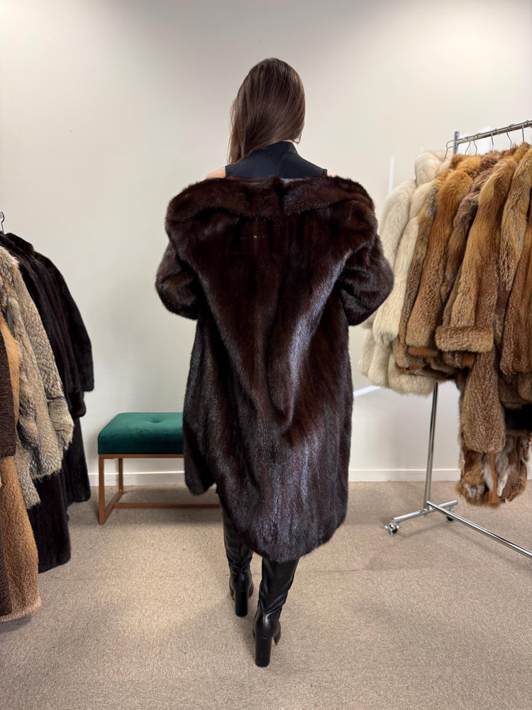 Brown Mink Coat, Medium Size, Women's Fur Coat, Vintage Fur Coat, Real Fur Coat, Mink Coat, Thick Mink Fur, Long Mink Coat, Fur Coat Mink