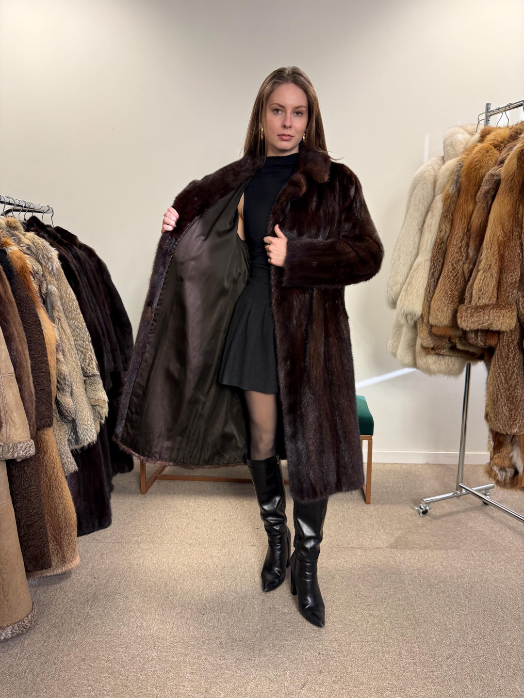 Brown Mink Coat, Medium Size, Women's Fur Coat, Vintage Fur Coat, Real Fur Coat, Mink Coat, Thick Mink Fur, Long Mink Coat, Fur Coat Mink