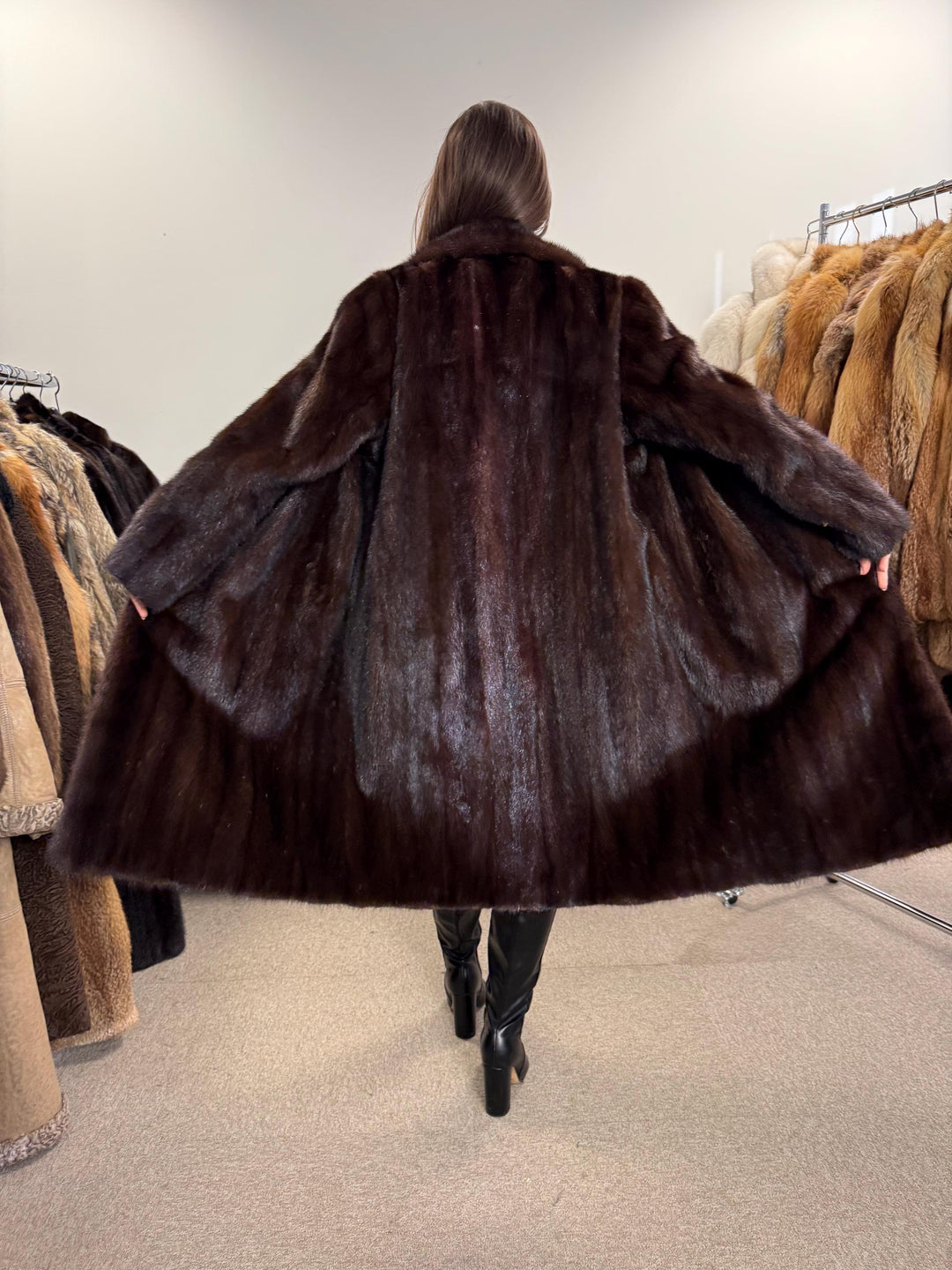 Brown Mink Coat, Medium Size, Women's Fur Coat, Vintage Fur Coat, Real Fur Coat, Mink Coat, Thick Mink Fur, Long Mink Coat, Fur Coat Mink