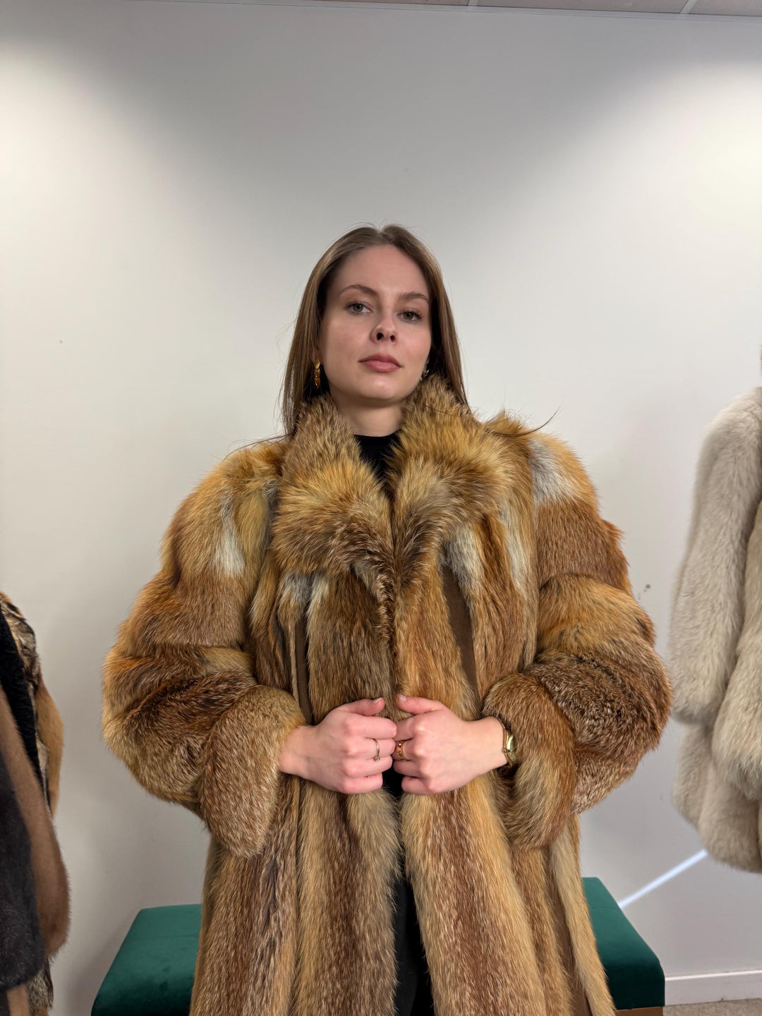 Vintage Red Fox Fur Jacket, Luxuriously Soft, Warm, Large Size