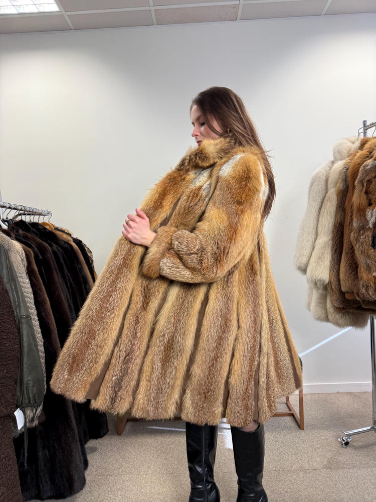 Vintage Red Fox Fur Jacket, Luxuriously Soft, Warm, Large Size