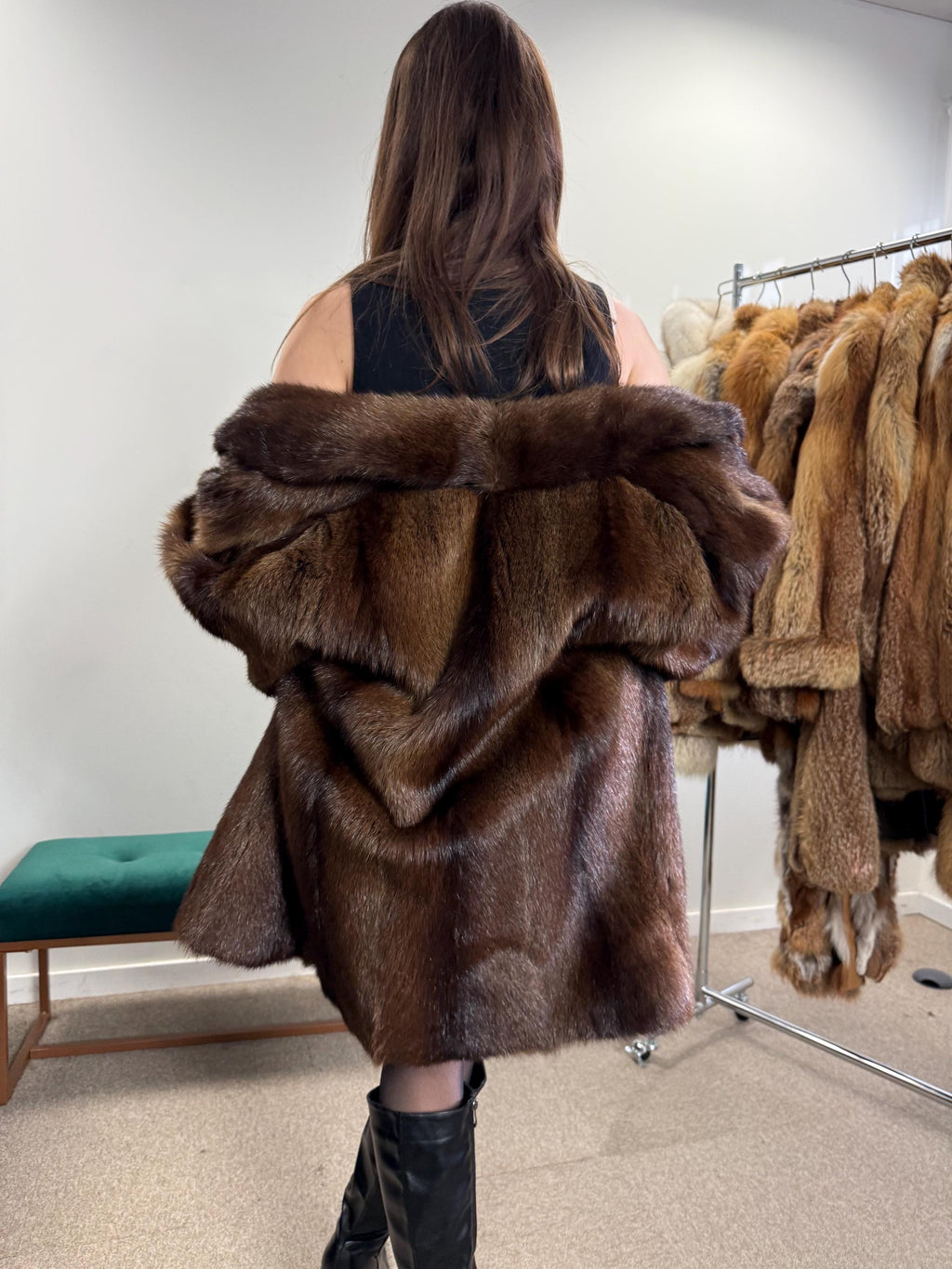Brown Beaver Fur Coat, Large Size, Beaver Coat, Real Fur, Women's Fur Coat, Vintage Fur Coat, Brown Fur Coat, Fur Coat Women, Large Fur Coat