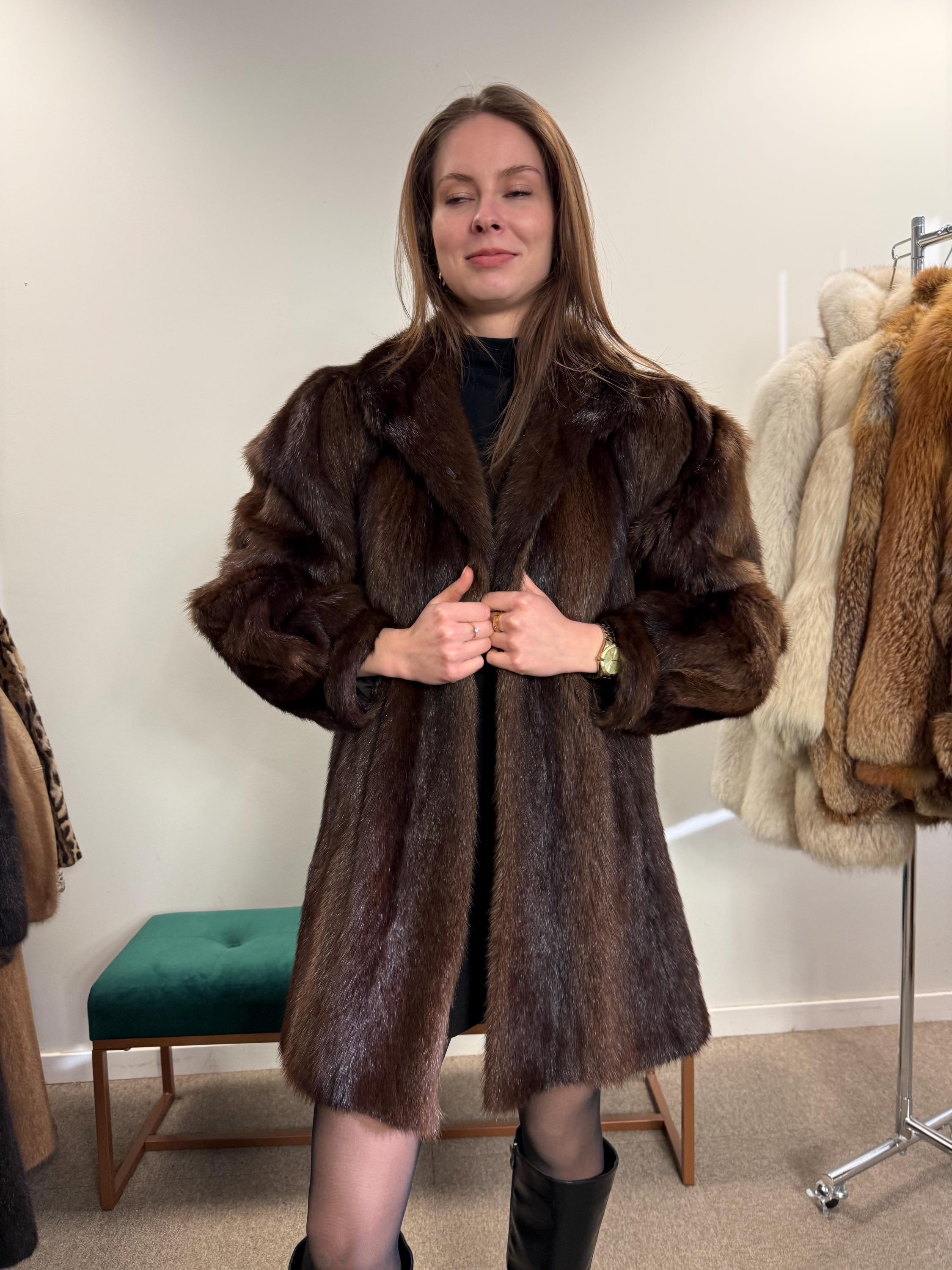 Brown Beaver Fur Coat, Large Size, Beaver Coat, Real Fur, Women's Fur Coat, Vintage Fur Coat, Brown Fur Coat, Fur Coat Women, Large Fur Coat
