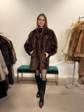 Brown Beaver Fur Coat, Large Size, Beaver Coat, Real Fur, Women's Fur Coat, Vintage Fur Coat, Brown Fur Coat, Fur Coat Women, Large Fur Coat