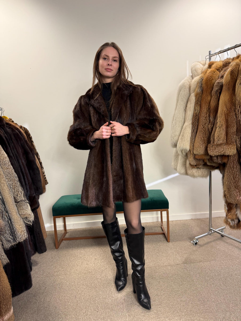 Brown Beaver Fur Coat, Large Size, Beaver Coat, Real Fur, Women's Fur Coat, Vintage Fur Coat, Brown Fur Coat, Fur Coat Women, Large Fur Coat