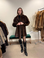 Brown Beaver Fur Coat, Large Size, Beaver Coat, Real Fur, Women's Fur Coat, Vintage Fur Coat, Brown Fur Coat, Fur Coat Women, Large Fur Coat