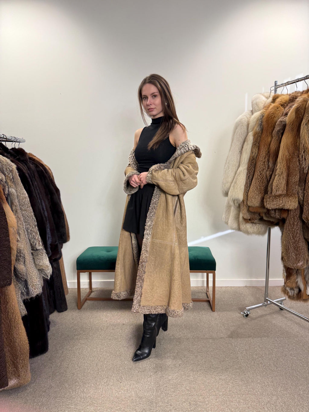 Double Sided Astrakhan Fur Coat, M Size, Long Fur Coat, Astrakhan Fur Coat, Women's Fur Coat, Vintage Fur Coat, Real Fur Coat, Thick Fur