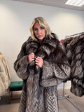 Silver Fox Fur Coat, XL Size, Real Fur Coat, Vintage Fox Fur, Fox Silver Coat, Women Fox Fur Coat, Real Fox, Nordic Fox, Elegant Fox Fur