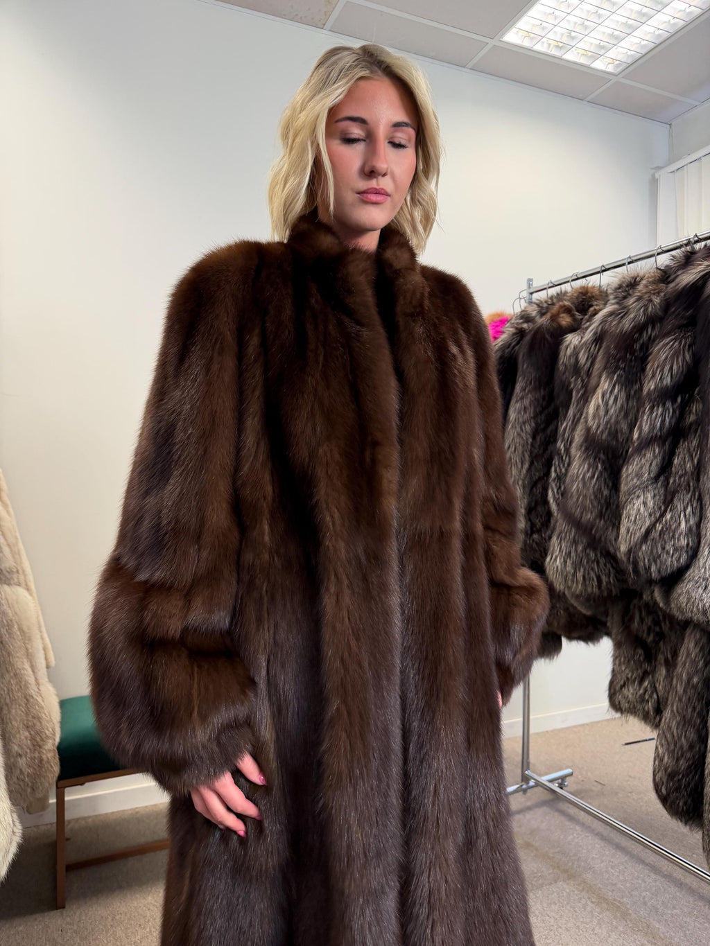 Sable Fur Coat, L Size, Genuine Sable Fur, Real Sable Coat, Luxurious Fur Coat, Women's Fur Coat, Sable Fur, Real Sable, Soft Sable Fur
