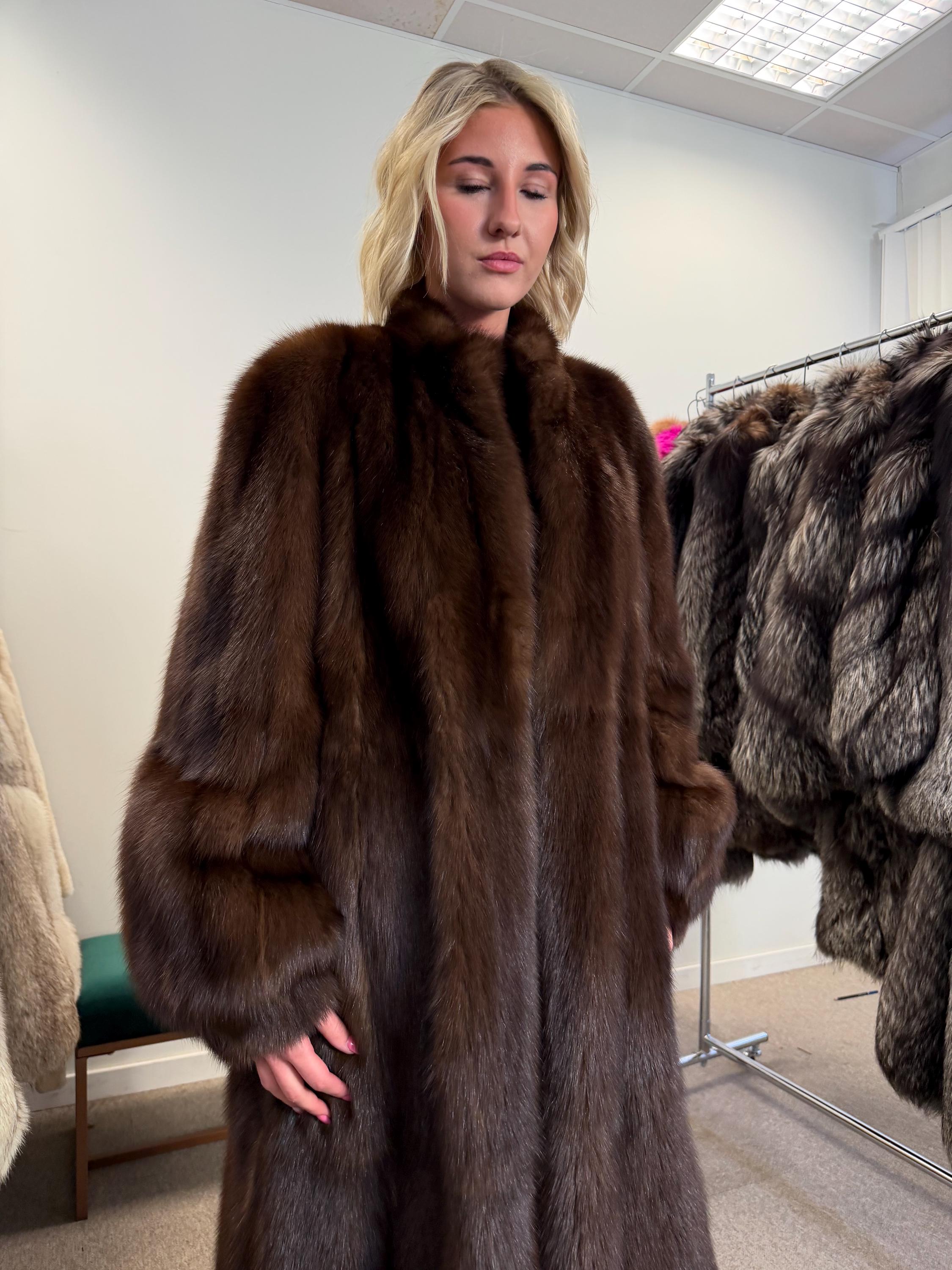Sable Fur Coat, L Size, Genuine Sable Fur, Real Sable Coat, Luxurious Fur Coat, Women's Fur Coat, Sable Fur, Real Sable, Soft Sable Fur