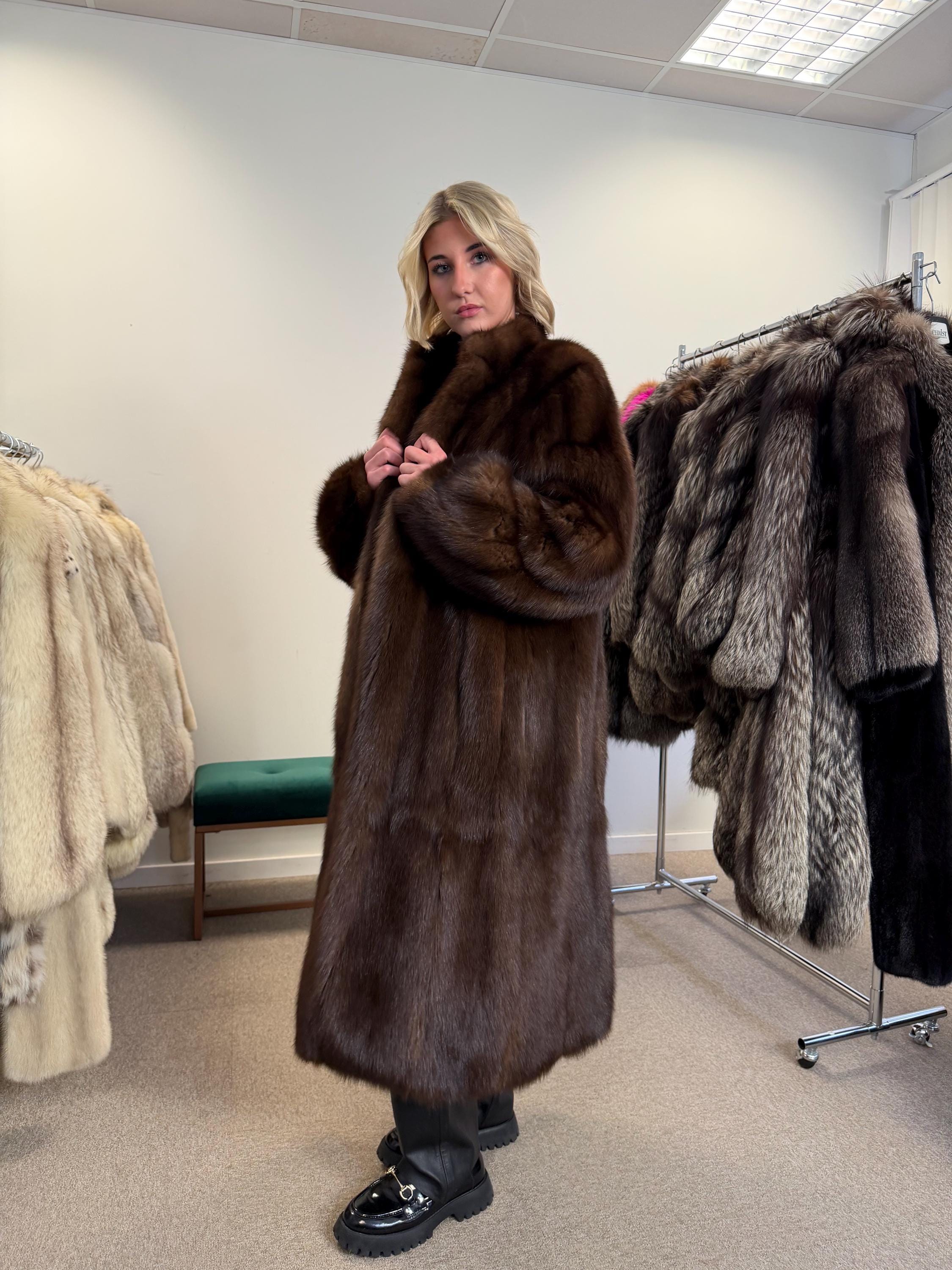 Sable Fur Coat, L Size, Genuine Sable Fur, Real Sable Coat, Luxurious Fur Coat, Women's Fur Coat, Sable Fur, Real Sable, Soft Sable Fur
