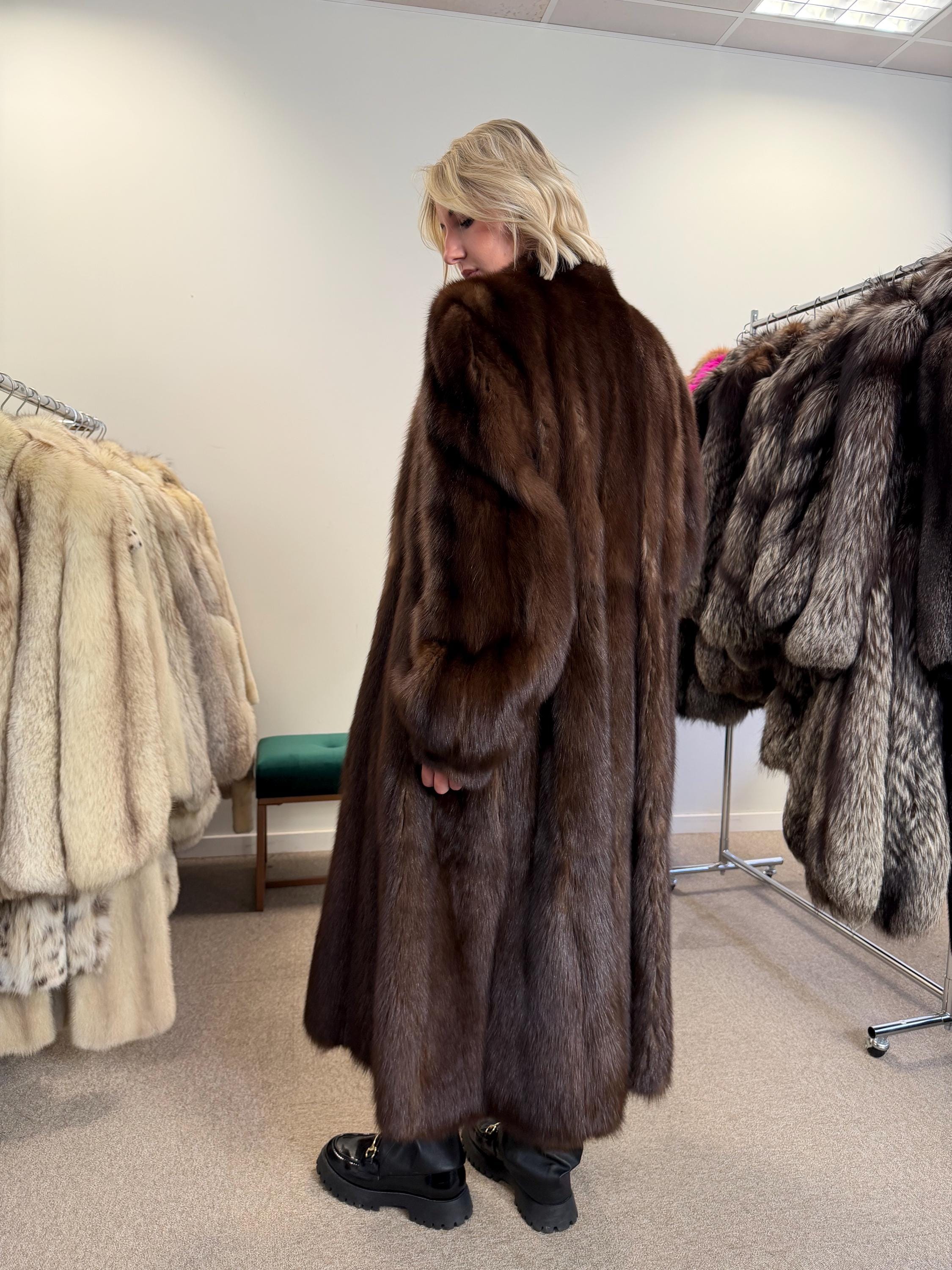 Sable Fur Coat, L Size, Genuine Sable Fur, Real Sable Coat, Luxurious Fur Coat, Women's Fur Coat, Sable Fur, Real Sable, Soft Sable Fur