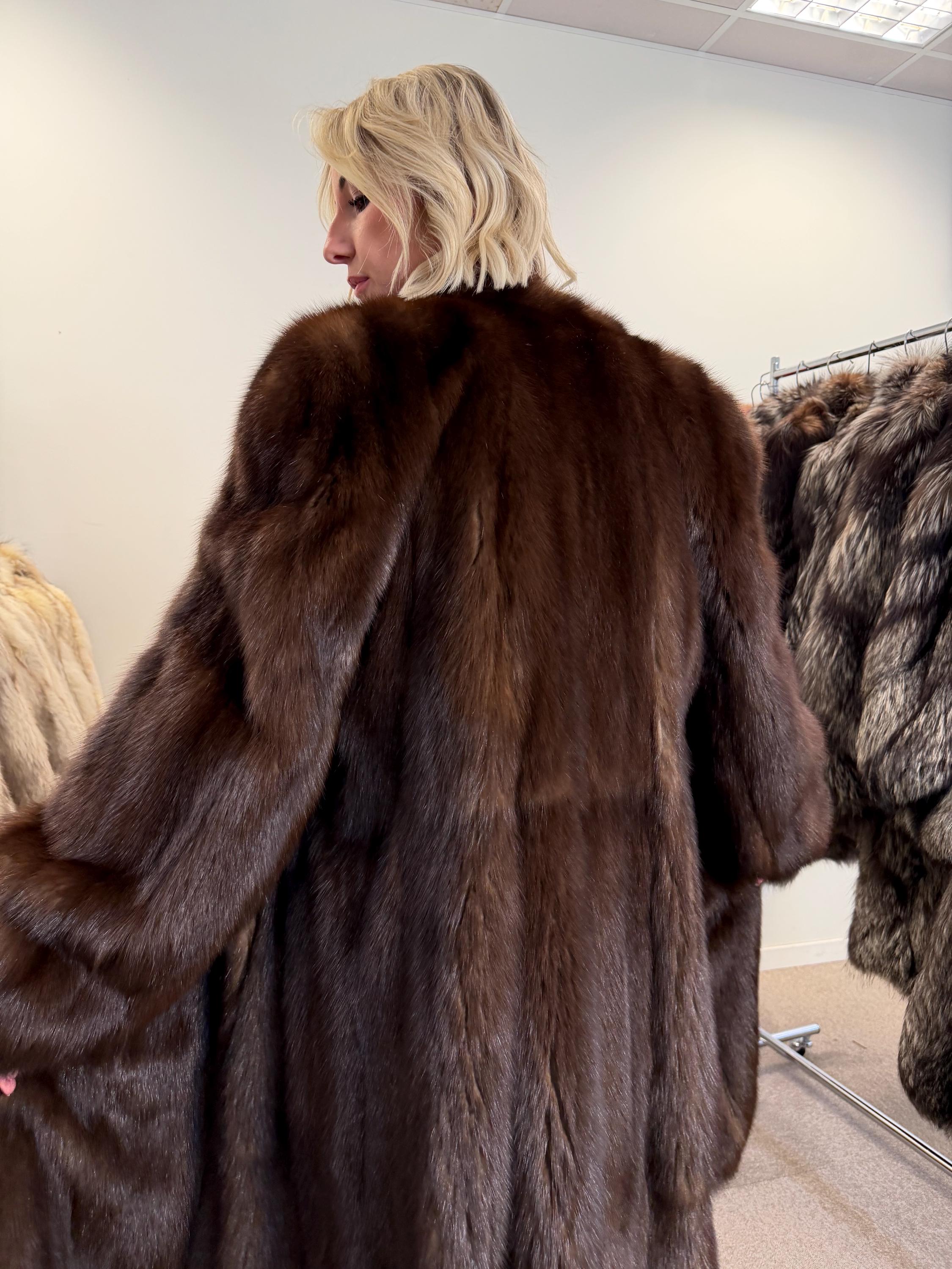 Sable Fur Coat, L Size, Genuine Sable Fur, Real Sable Coat, Luxurious Fur Coat, Women's Fur Coat, Sable Fur, Real Sable, Soft Sable Fur
