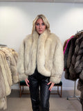 White Fox Fur Jacket, Medium size Polar fox, White Fox Fur, Perfect Lining, Eye-Catching and Luxurious Women's coats, Real arctic Fox Jacket