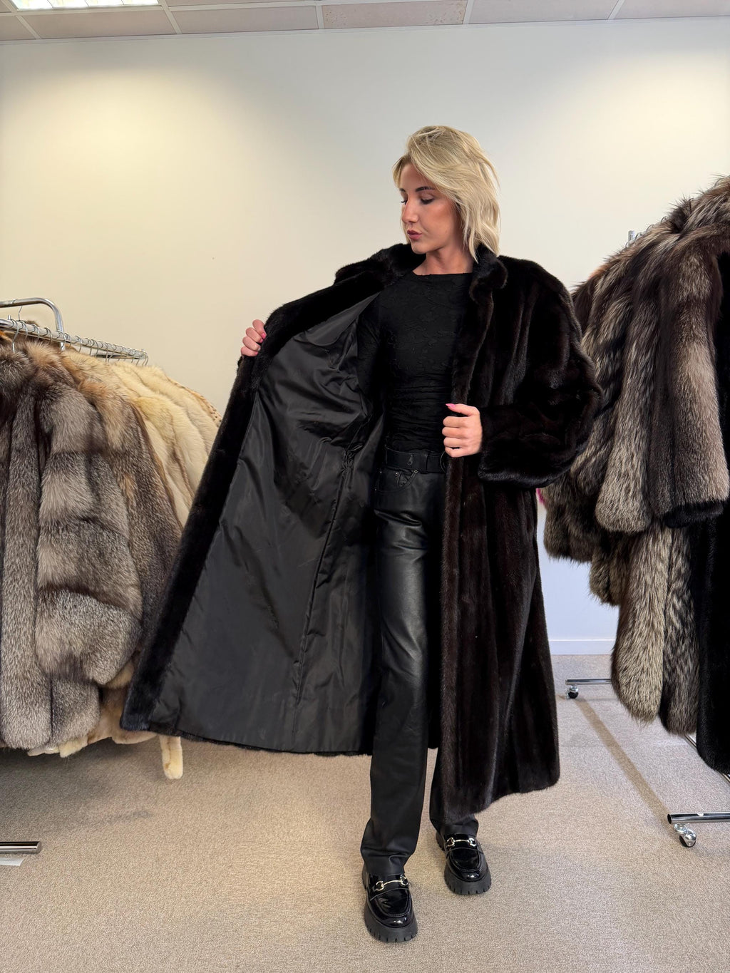 Dark Brown Mink Fur Coat, XXL Size, Mink Coat, Real Fur Coat, Fur Coats, Mink Fur Coat, Brown Mink, Long Coat, Swinger Fur Coat, USA coat