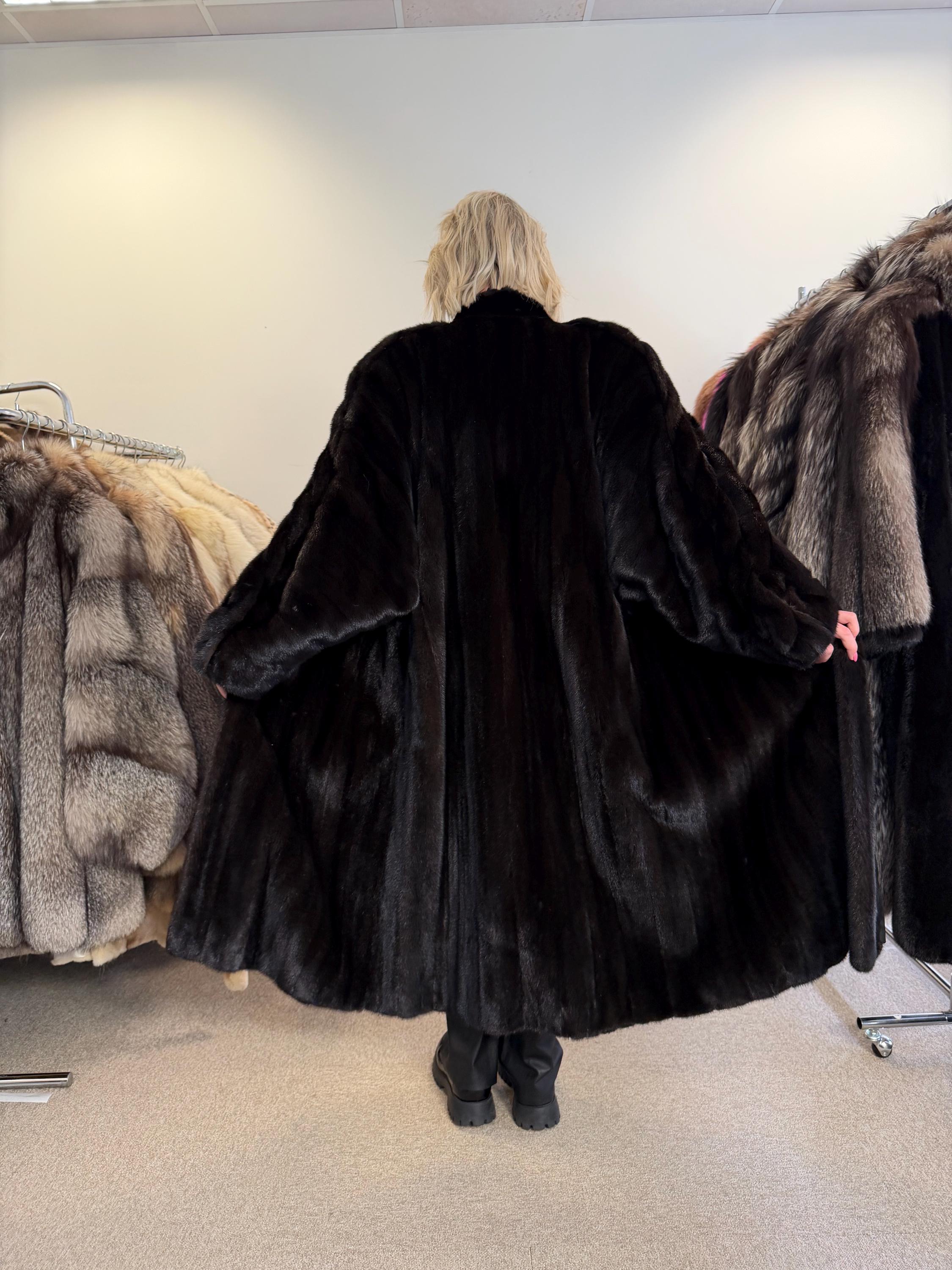 Dark Brown Mink Fur Coat, XXL Size, Mink Coat, Real Fur Coat, Fur Coats, Mink Fur Coat, Brown Mink, Long Coat, Swinger Fur Coat, USA coat